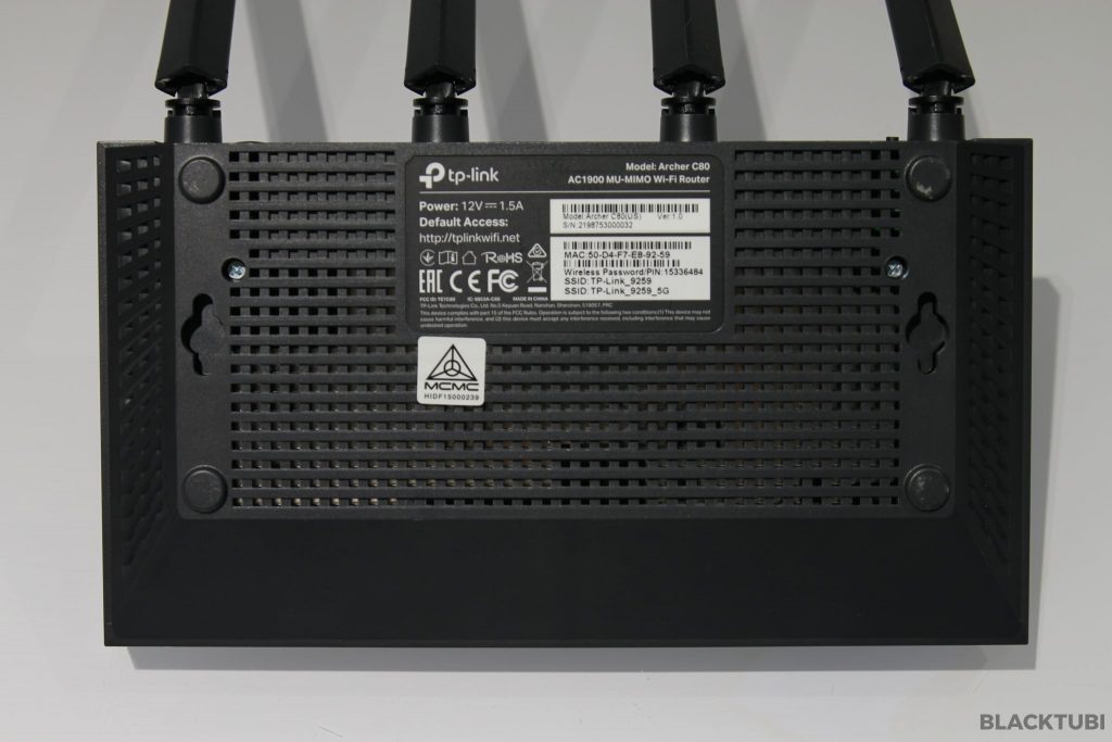 TP-Link Routeur WiFi AC 1900Mbps Archer C80, WiFi Bi-bande, puissant avec 5  ports Gigabit, MU-MIMO, Contrôle Parental, installation simple, compatible