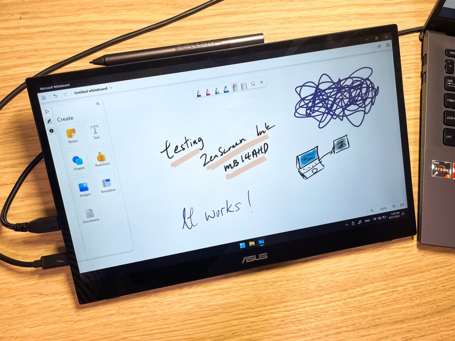 ASUS ZenScreen Ink MB14AHD Review Portable Drawing Tablet